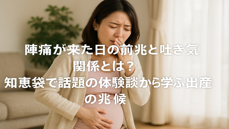 陣痛が来た日の前兆と吐き気の関係とは？知恵袋で話題の体験談から学ぶ出産の兆候