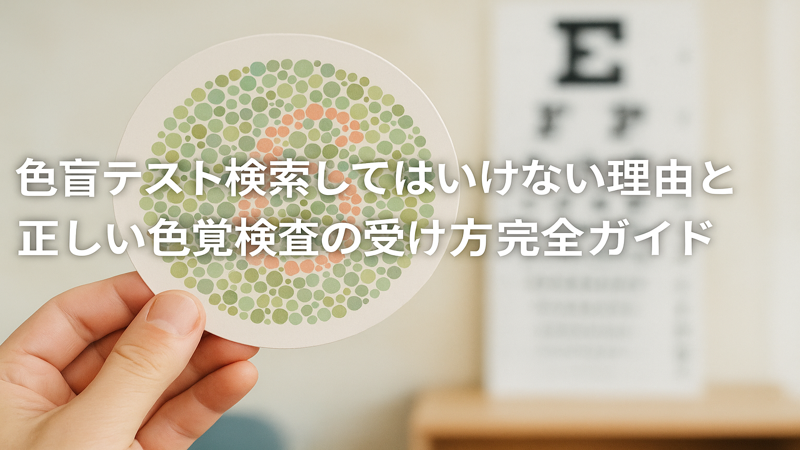 色盲テスト検索してはいけない理由と正しい色覚検査の受け方完全ガイド