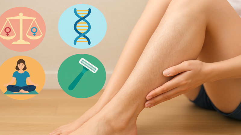 1.女性のすね毛が濃くなる主な原因