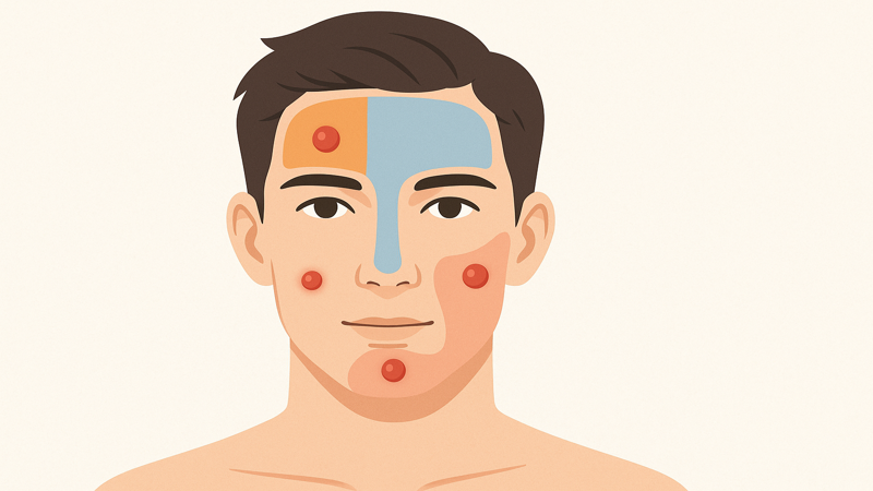 2.顔の場所別ニキビの原因と対策