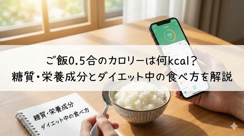 ご飯0.5合のカロリーは何kcal？糖質・栄養成分とダイエット中の食べ方を解説