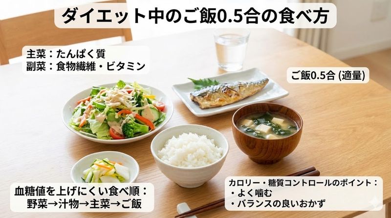 3. ダイエット中のご飯0.5合の食べ方