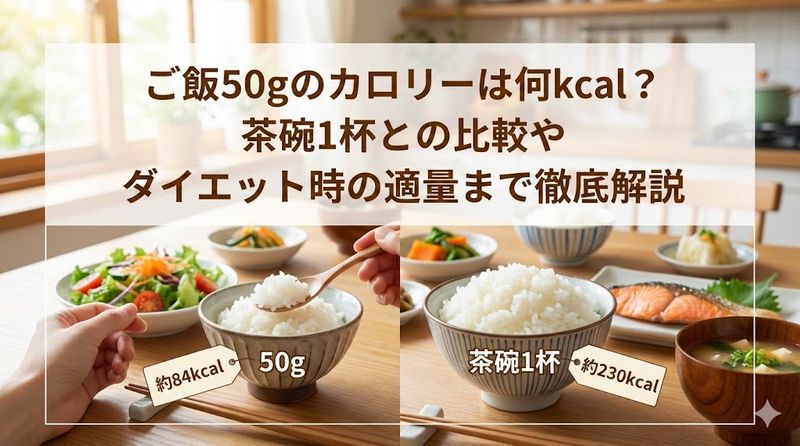 ご飯50gのカロリーは何kcal?茶碗1杯との比較やダイエット時の適量まで徹底解説