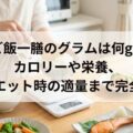 ご飯一膳のグラムは何g?カロリーや栄養、ダイエット時の適量まで完全解説