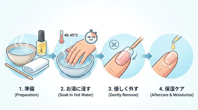 2.お湯でネイルグルーを落とす正しい方法
