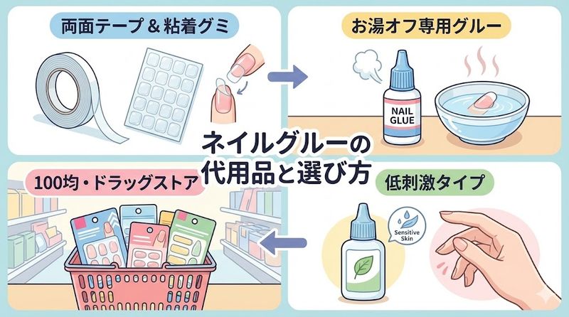 3.ネイルグルーの代用品と選び方