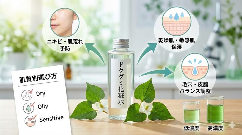2.化粧水ドクダミの効果と肌悩み別の選び方