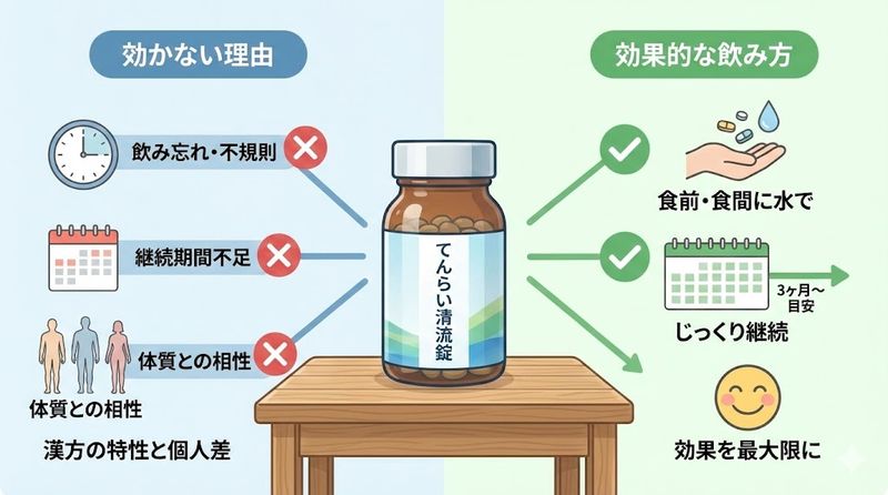 3.てんらい清流錠が効かない理由と効果的な飲み方