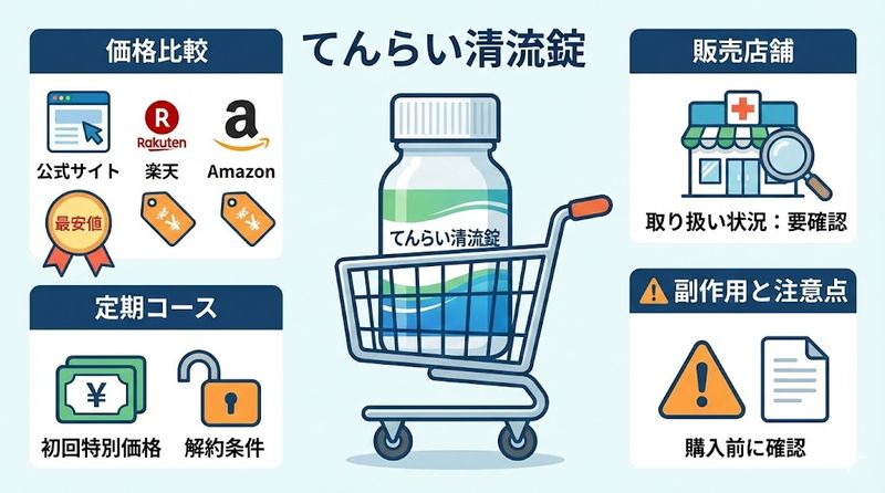 4.てんらい清流錠の購入方法と最安値情報