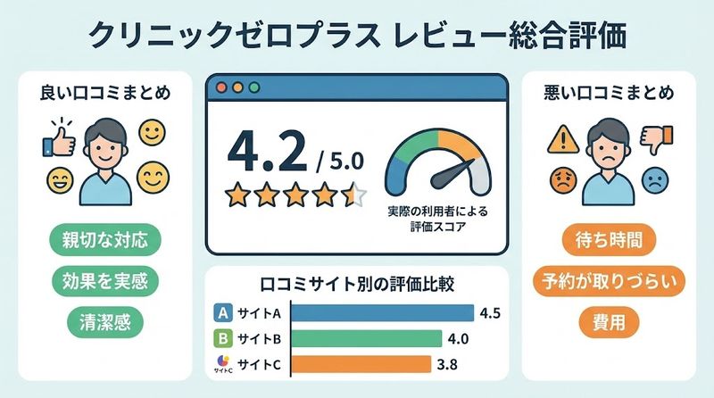 1.クリニックゼロプラスのレビュー総合評価