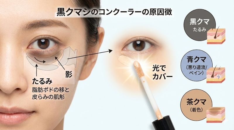 1. 黒クマができる原因とコンシーラーで隠せる理由
