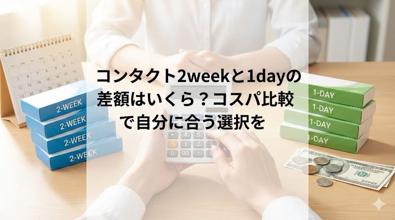 コンタクト2weekと1dayの差額はいくら?コスパ比較で自分に合う選択を