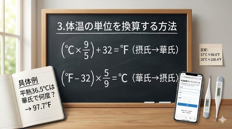 3.体温の単位を換算する方法