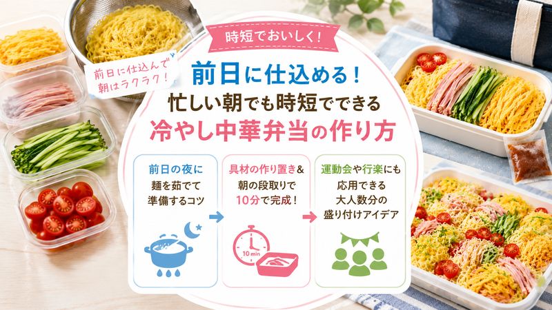 4.前日に仕込める！忙しい朝でも時短でできる冷やし中華弁当の作り方