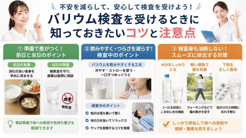 4.それでもバリウム検査を受ける場合に知っておきたいコツと注意点