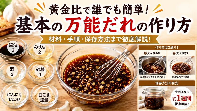 2.スピードだれの黄金比レシピ【基本の作り方】