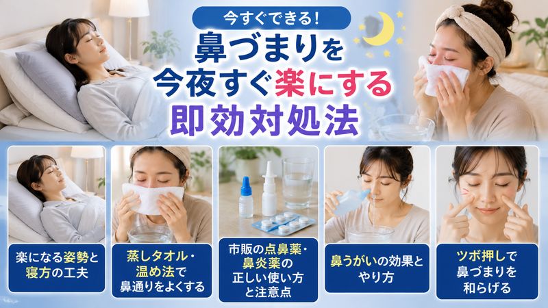 2. 両方鼻づまりで眠れないときの即効対処法
