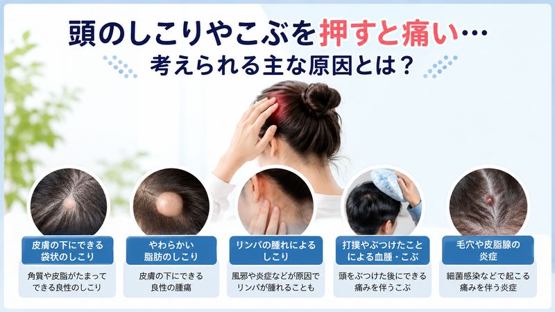 1.頭にできたこぶのようなものを押すと痛いときに考えられる原因
