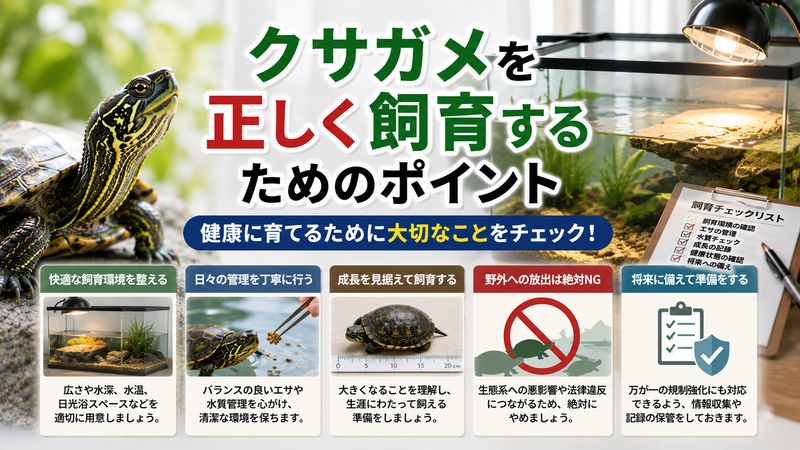 3.クサガメを正しく飼育するためのポイント