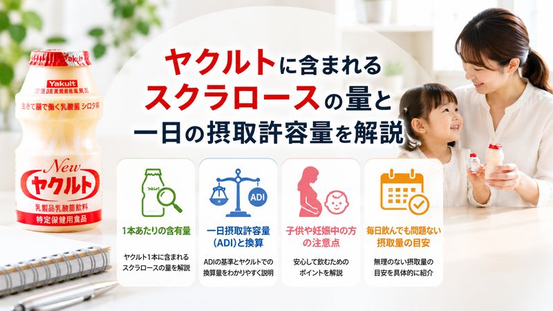 3.ヤクルトに含まれるスクラロースの量と一日の摂取許容量
