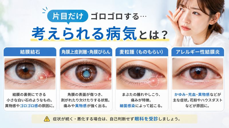 2.片目だけゴロゴロする症状から考えられる病気