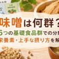 「味噌は何群？6つの基礎食品群での分類と栄養素・上手な摂り方を解説」