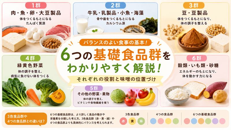 2.6つの基礎食品群とは？味噌の位置づけを理解するための基礎知識