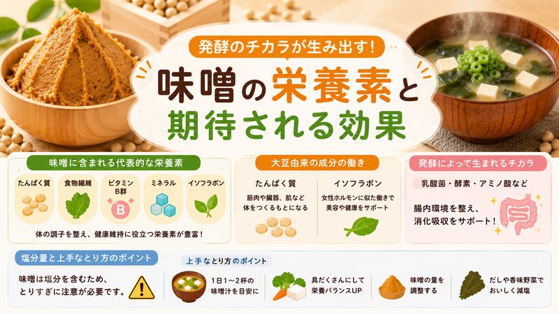 3.味噌に含まれる栄養素と期待される効果