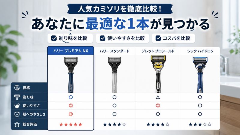 3. ハリー プレミアム NXと他の人気カミソリを徹底比較