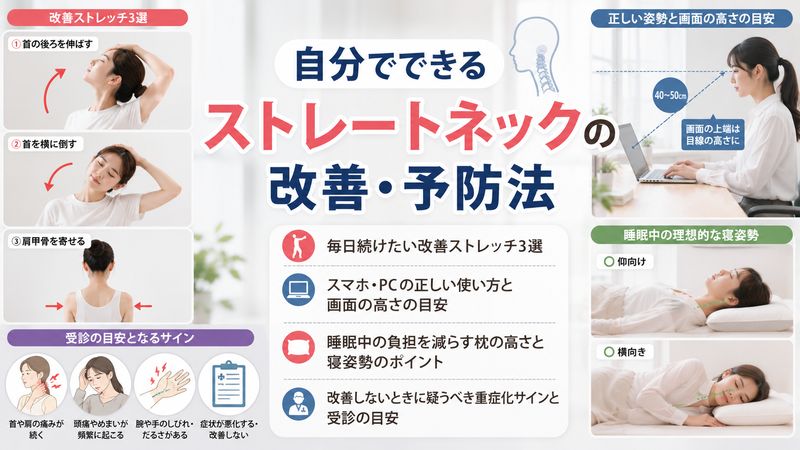 4.自分でできるストレートネックの改善・予防法