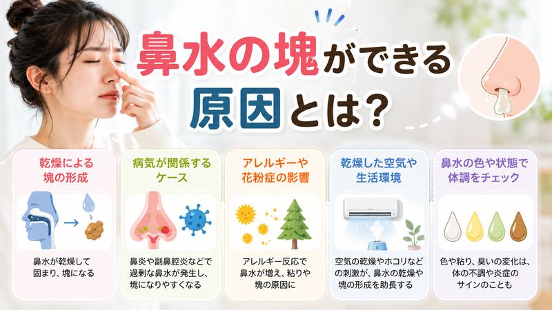 2.鼻水の塊ができる原因とは