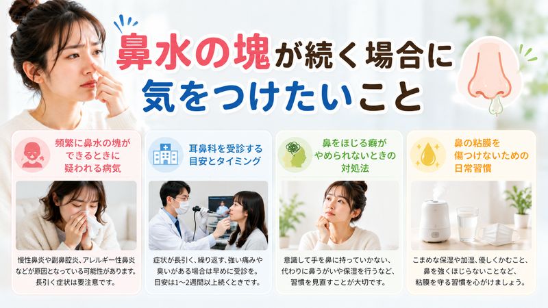4.鼻水の塊が続く場合に気をつけたいこと