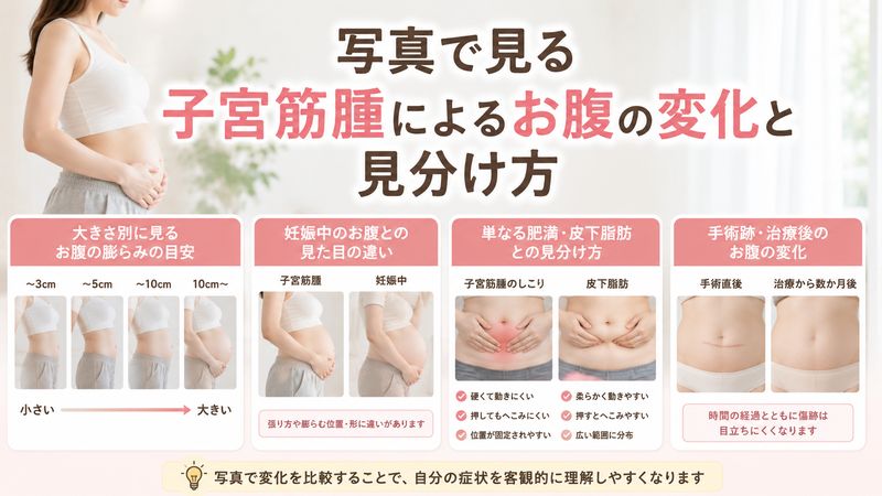 3.写真で見る子宮筋腫によるお腹の変化と見分け方