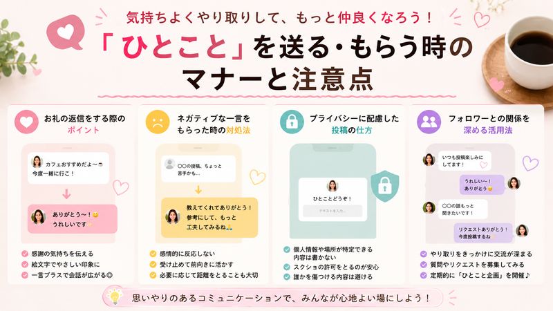 4.「ひとこと」を送る・もらう際のマナーと注意点
