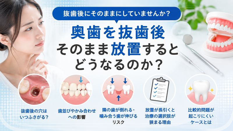 1.奥歯を抜歯後、そのまま放置するとどうなるのか