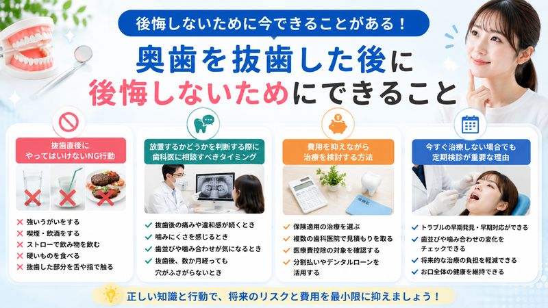 4.奥歯を抜歯した後に後悔しないためにできること