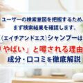 ユーザーの検索意図を把握するため、まず検索結果を確認します。h&s(エイチアンドエス)シャンプーは危険？「やばい」と噂される理由と成分・口コミを徹底解説