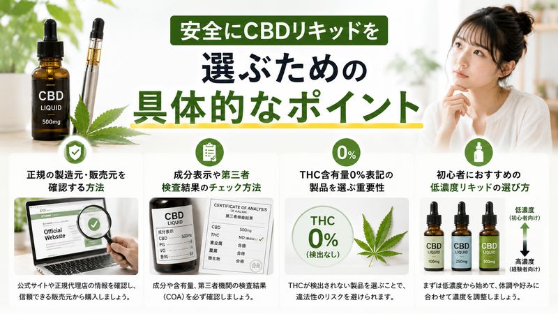 4.安全にCBDリキッドを選ぶための具体的なポイント