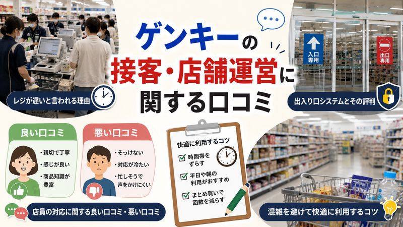 3.ゲンキーの接客・店舗運営に関する口コミ
