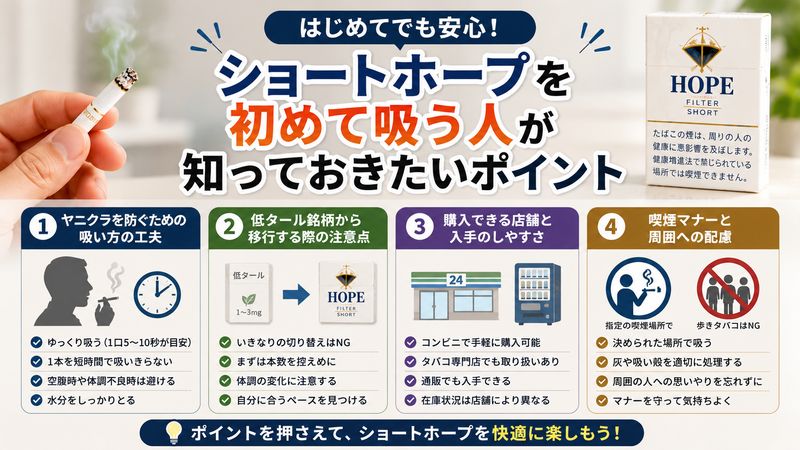 4.ショートホープを初めて吸う人が知っておきたいポイント