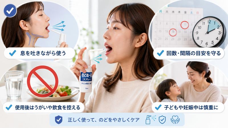 2.逆効果を防ぐのどぬーるスプレーの正しい使い方