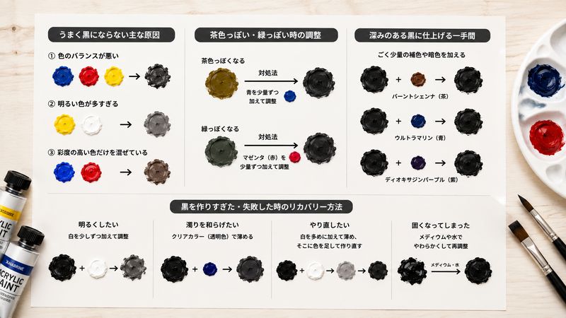 3.黒がうまく作れない・濁る時の原因と対処法