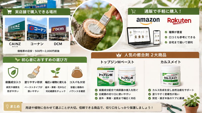 3.癒合剤が買える販売店とおすすめ商品